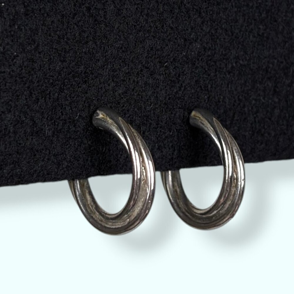 (2/$20) Vintage Distressed Twisted Open Hoop Earrings